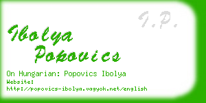ibolya popovics business card